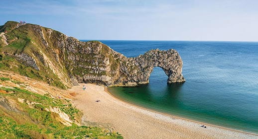 Durdle Door, natural limestone arch on the Jurassic Coast. Dorset, England